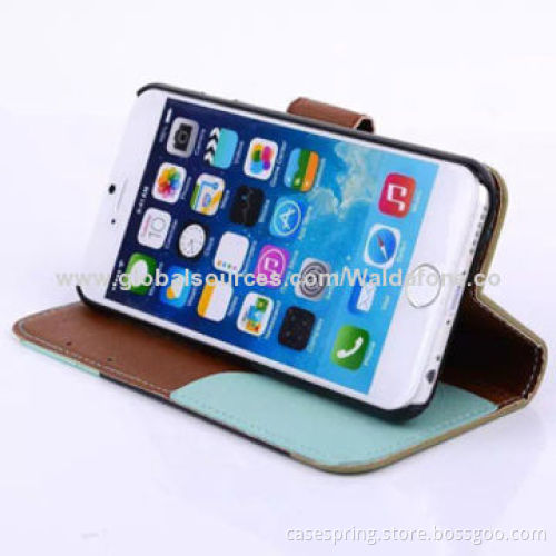 Rainbow-colored PU Leather Case for iPhone 6, Collision Color